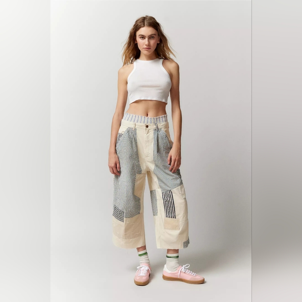 Urban Outfitters BDG Meg Patchwork Cropped Carpenter Pant